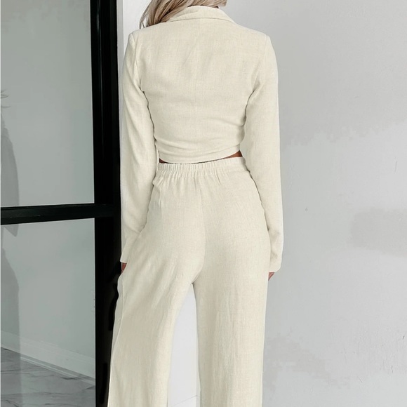 NanaMacs Cream Wide Leg Pants & Jumpsuit NWOT - Picture 3 of 6